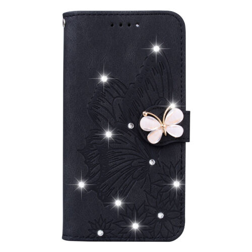 Butterfly Diamond Wallet Phone Case For Google Pixel 9 8 7 6 Pro XL 7A 8A 9A 6A - Picture 17 of 18