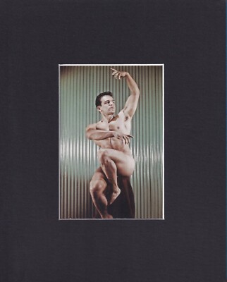 8X10 Matted Print Picture Vintage Male Muscle Hunks: Nude Unknown Man