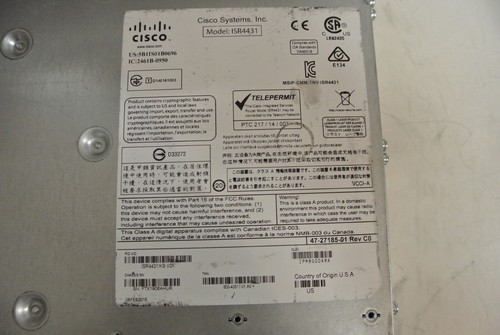 CISCO ISR4431/K9 USŁUGI ZINTEGROWANE ROUTER APPXK9/IPBASE DUAL PS - Zdjęcie 8 z 11