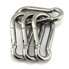 4 PCS-3.16" Stainless Steel 316 Spring Snap Hooks Carabiner Clips Heavy Duty