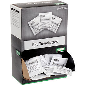 MSA Safety B2278971 Respirator Towelettes, 7-1/4 x 5, 100/Box,