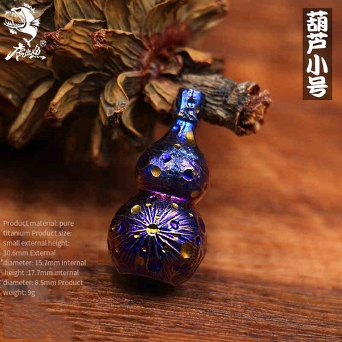 Titanium keychain car pendant pill bottle storage men women good luck pendant - Picture 11 of 17