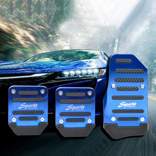 3Pcs Car Non-Slip Car Pedal Pad Cover Interior Decor Accessories Blue Universal - Picture 6 of 11