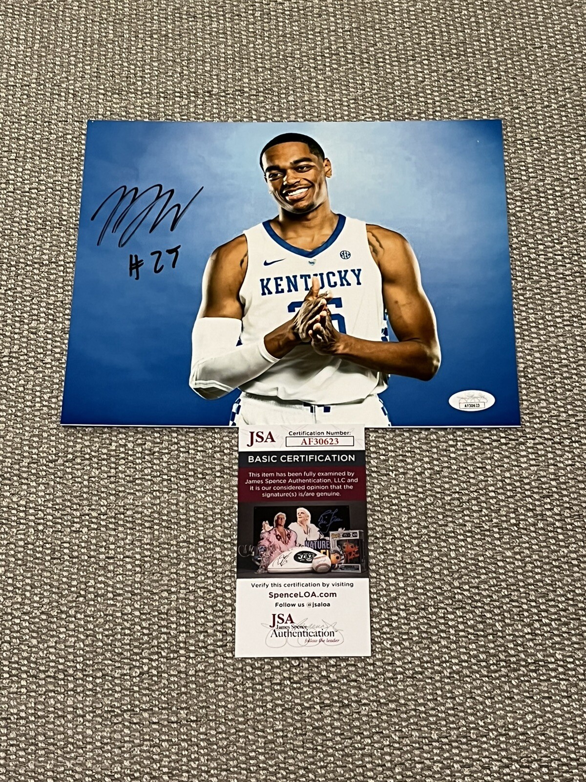 JSA COA PJ WASHINGTON Autographed Signed 8x10 Photo Kentucky Wildcats Basketball 
