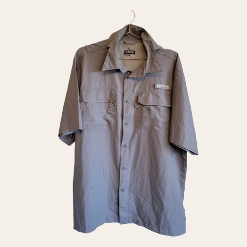 Habit Vented Fishing Shirt Men’s Size Large gray Short Sleeve T05 - Picture 2 of 6