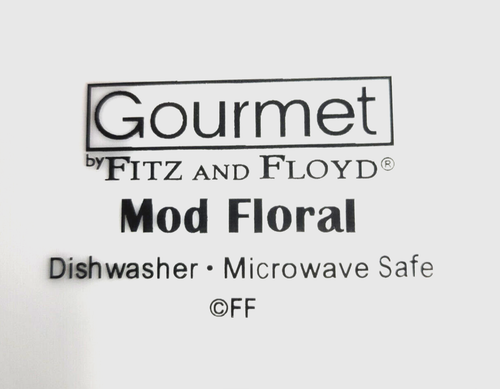 Fitz and Floyd Gourmet Mod Floral Salad Dessert Plate 8 Inches - Picture 6 of 6