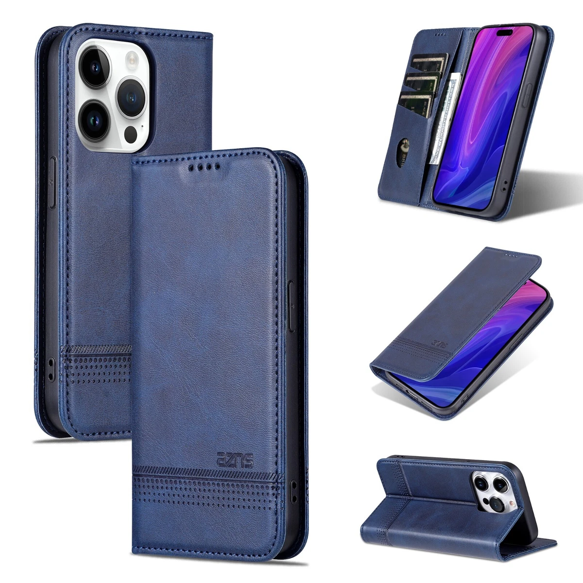 JZ iPhone12 Mini Cherry Blossom Cat Cuoio artificiale Flip Cover Portafoglio Caso [Cinturino da polso][Portacarte][Kickstand] Per iPhone 12 Mini Case - Purple
