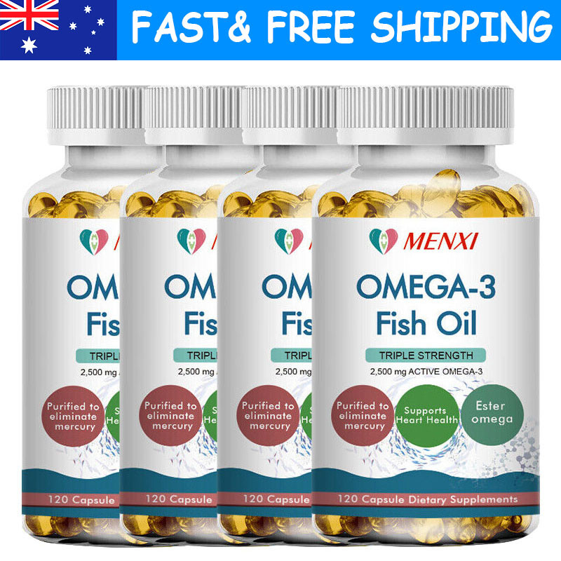 Omega 3 Fish Oil Capsules Triple Strength 2500mg EPA & DHA Eye Joint Support