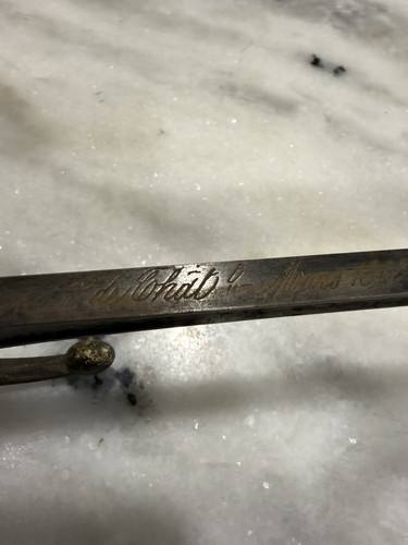 GREAT ORIGINAL Pre-WWI 1868'S FRENCH CHASSEPOT SWORD BAYONET & Scabbard Painted - Picture 10 of 17
