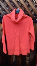 BANANA REPUBLIC Heavy Wool Orange Turtleneck w/Zipper accent LARGE