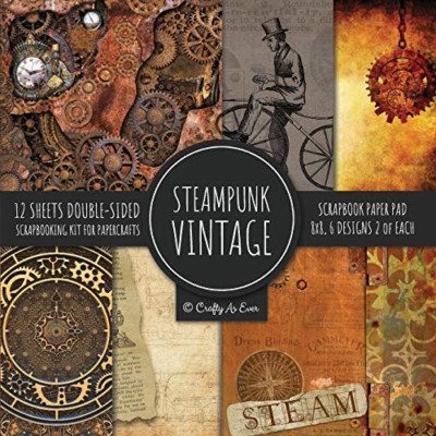 Vintage Steampunk Scrapbook Paper Pad 8x8 Scrapbooking  -  NEW Crafty As Ever 20