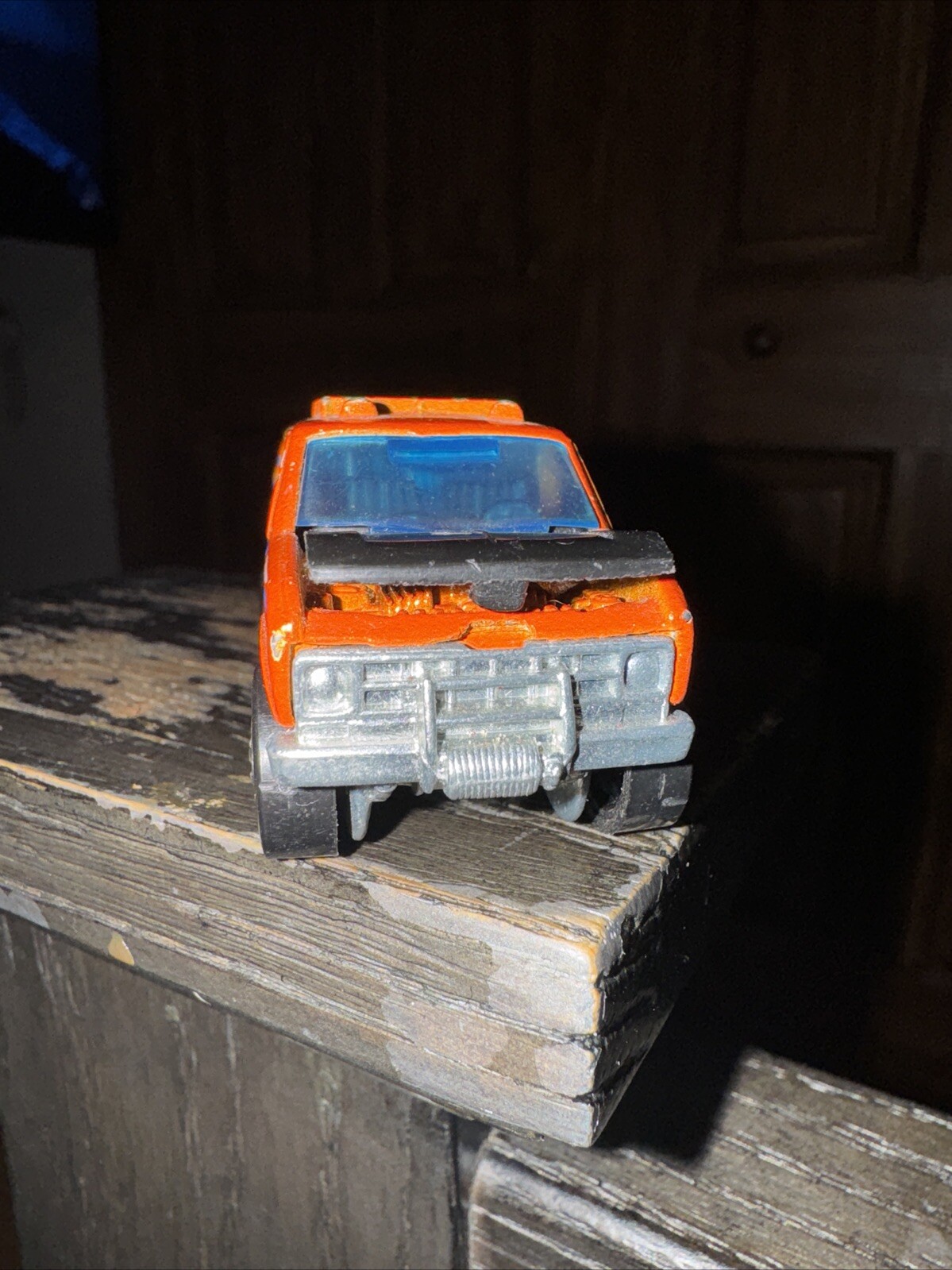 Vintage 1977 Hot Wheels Baja Breaker Van 1/64 Orange Opening Hood Hong Kong thumbnail 6