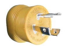 CAMCO Power Grip Camper/RV Generator Locking Male 3-Prong 30 Amp Adapter (A1)