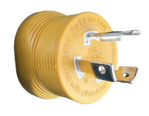 CAMCO Power Grip Camper/RV Generator Locking Male 3-Prong 30 Amp Adapter (A1)