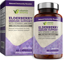 Elderberry Immune Support - with Zinc, Vitamin C  Echinacea, Advanced 5-In-1 Bl