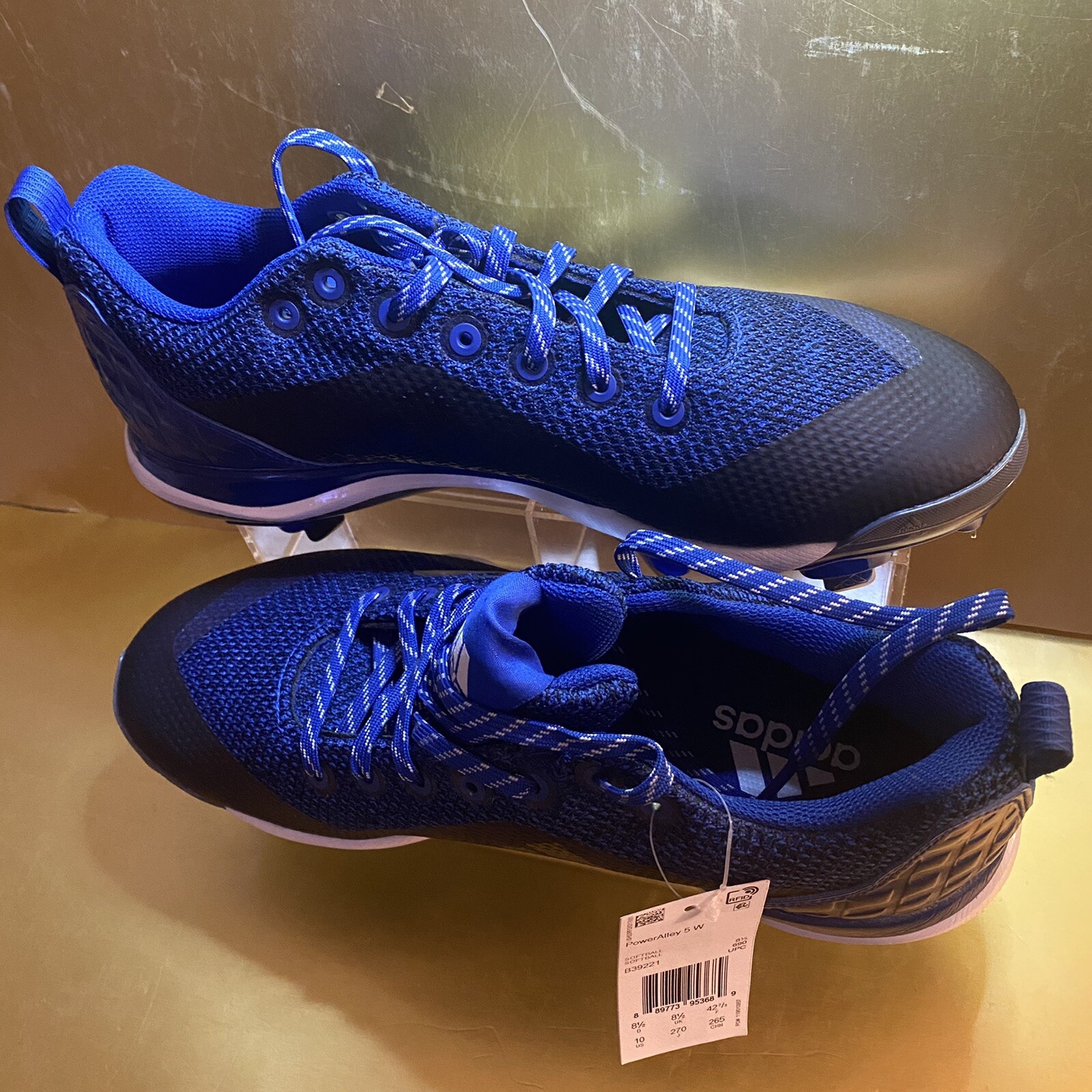 Adidas Power Alley 5 W Ladies Baseball Cleats Royal Blue Silver Size 10 (B39221) thumbnail 11