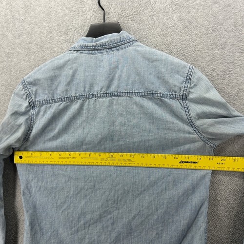 Gap 1969 Shirt Womens Size Small Blue Chambray Denim Button Up Western - Picture 9 of 10