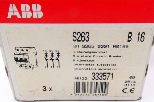 3x ABB S263 B 16 S 263 B16 Leitungsschutzschalter Sicherungsautomat -unused/OVP- - Bild 3 von 6