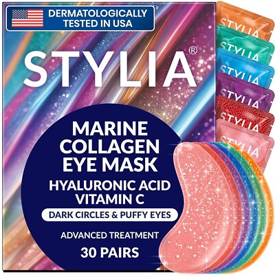 NEW 30 Under Eye Patches for Dark Circles and Puffy Eyes Marine Collagen