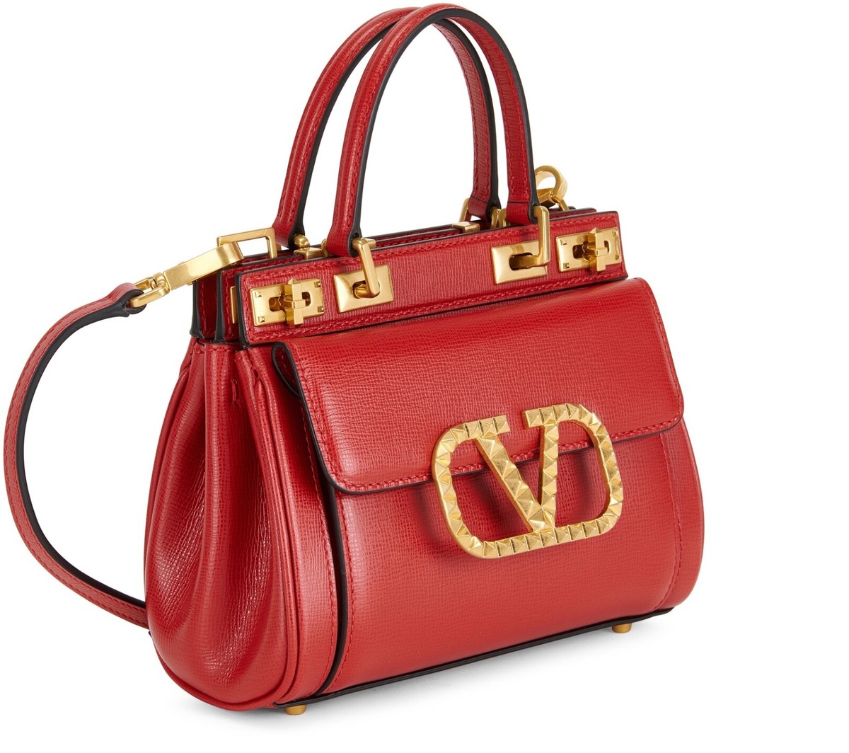 関税送料込み- VALENTINO Vロゴ ALCOVE ハンドバッグ Valentino Garavani Rockstud Alcove Small Tote Bag - Retail