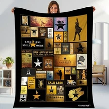Alexander Hamilton Plush Fleece Blanket, Hamilton Throw Blanket Hamilton Musical
