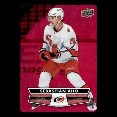 Sebastian Aho #DC-40 2021 Upper Deck Tim Hortons Red Die Cut Carolina Hurricanes