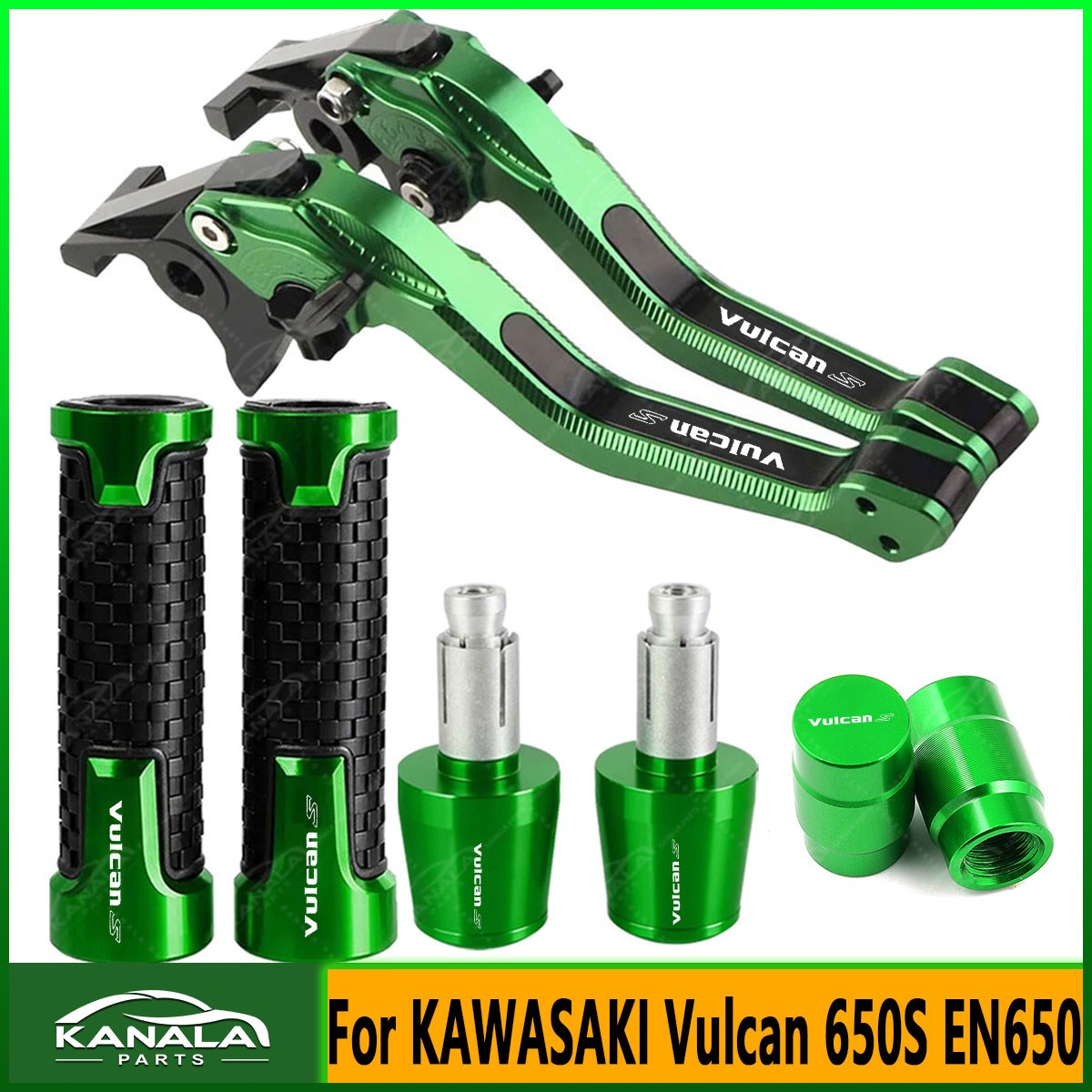 For KAWASAKI Vulcan 650S EN650 15-18 3D Brake Clutch Levers Handle Grips Cap Set