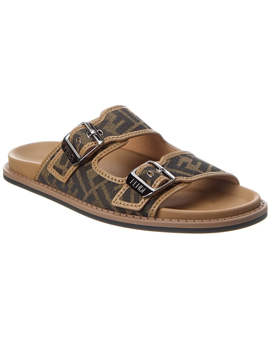 Fendi Feel Ff Jacquard - Leather Sandal Womens 10 128090₽