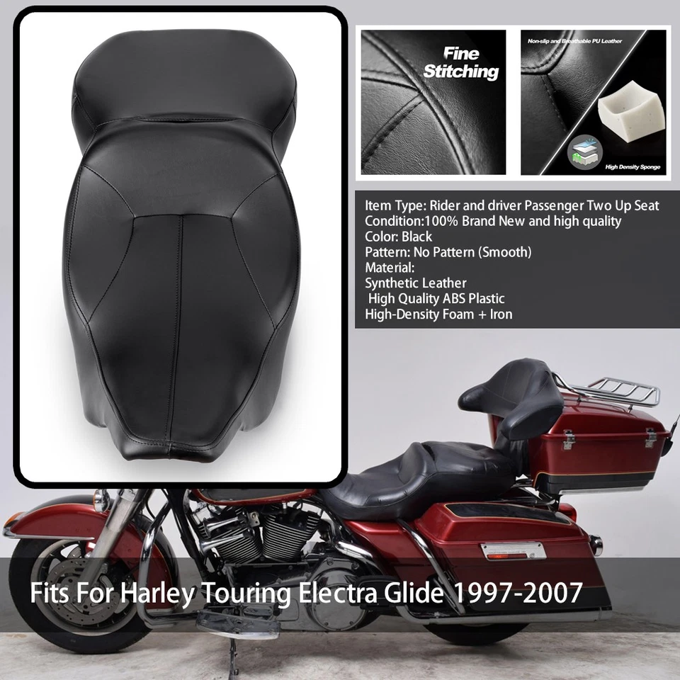 Asiento de conductor y pasajero doble para Harley Touring Electra Glide 1997-2007 Foto 3 de 4