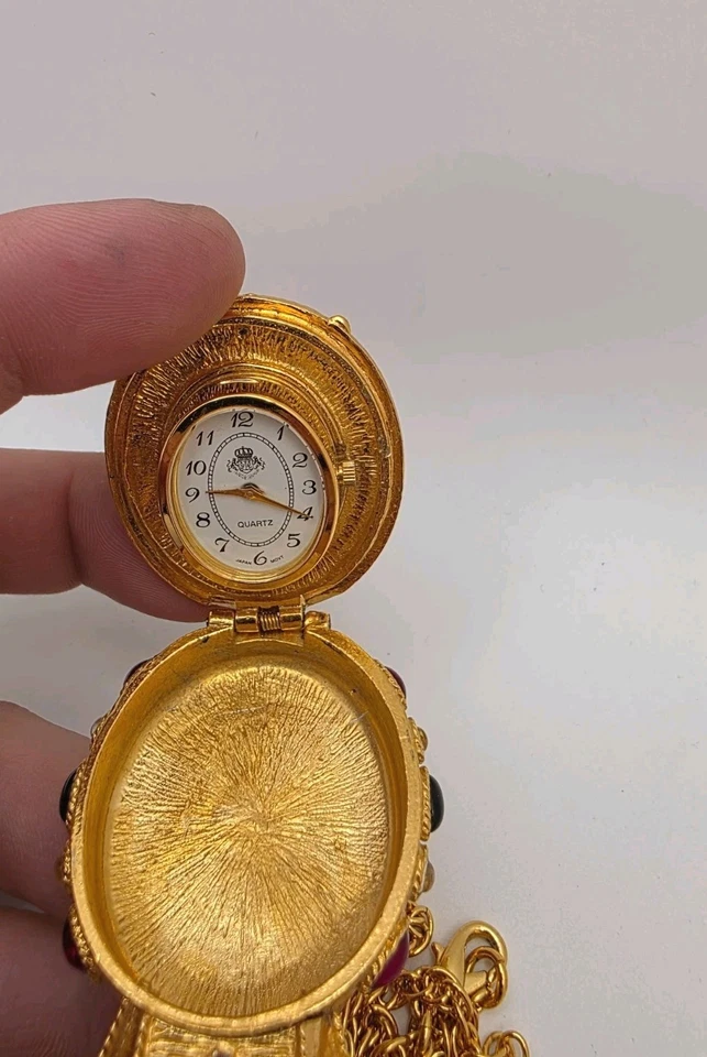 Verificado Michaela Von Habsburg MVH Tono Dorado Multi Reloj Colgante Collar US3 Foto 4 de 4