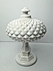 Vintage Westmoreland Sawtooth White Milk Glass Compote Candy Dish 9" Stunning!