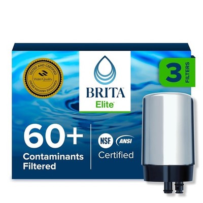 Brita Replacement Water Filter for Faucet Mount, Removes 99% of Lead, 3-Pack