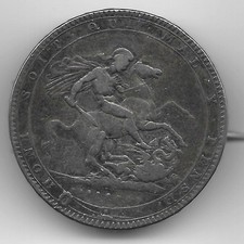 [4143] 1819 UK George III Silver 1 Crown Coin KM#675 - DAMAGED