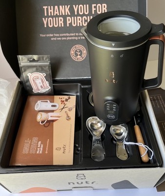New Nutr Automatic Nut Plant Based Milk Maker Machine Black Single Serve 350 ml