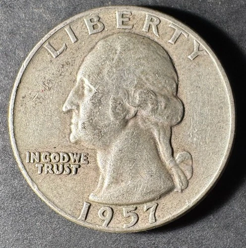 1957-D Silver Washington Quarter (Circulated) - (#2055) Very Fine Condition