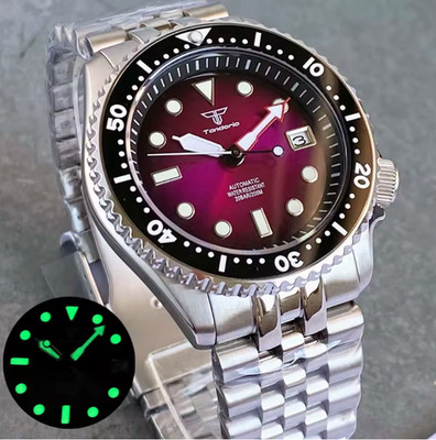 TANDORIO Automatikuhr für Herren Edelstahl Uhr Herren Taucheruhren