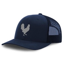 Mesh Cap Hat Embroidered Grey Rooster in A Poultry Embroidery Trucker Hats fo...