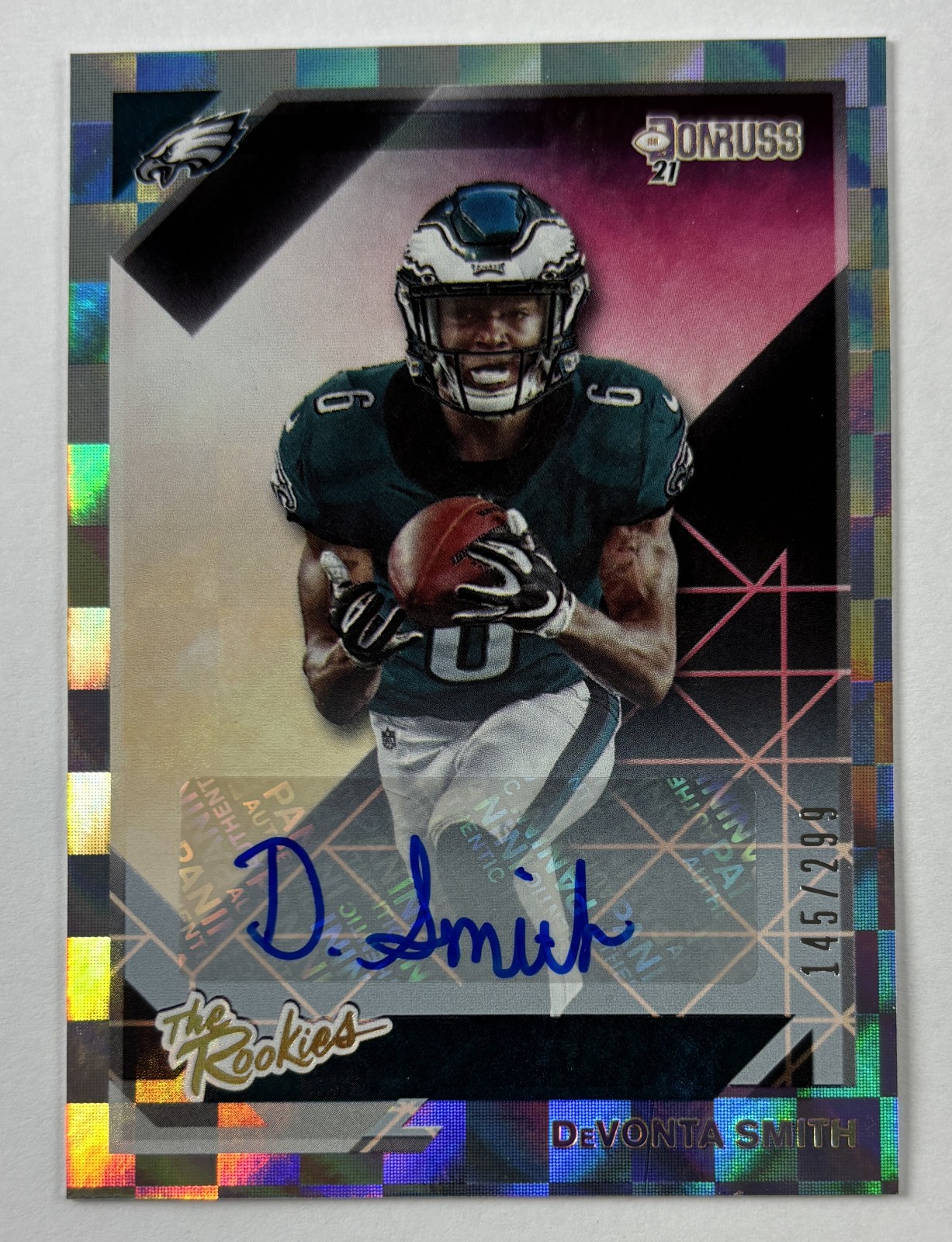 Devonta Smith 2021 Donruss The Rookies #TR-DVS Autographs #145/299 RC