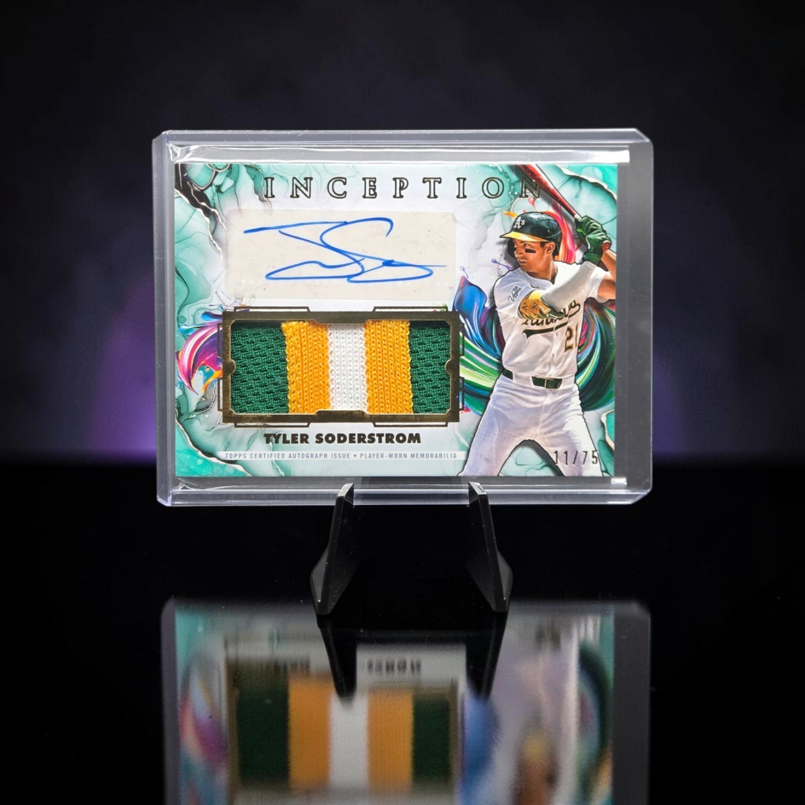 2025 Topps Inception Tyler Soderstrom Aqua Patch Auto /75 IAPC-TS Athletics