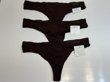 NWT 3 Pairs Calvin Klein Thong Panties Size L/G Brown