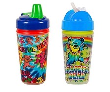 Daphyls Grateful Dead Infant Toddler Sippy Straw Cups Dancing Bears Tie Dye 9 M