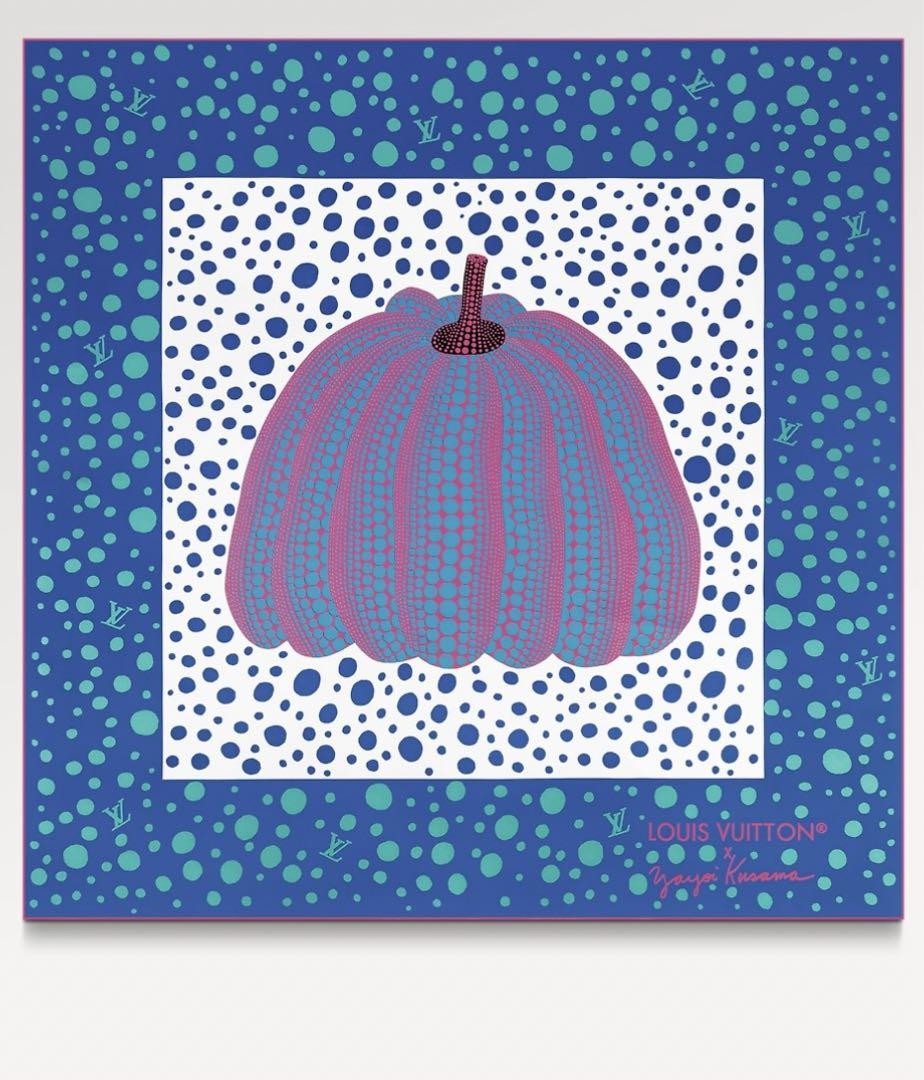 Louis Vuitton x Yayoi Kusama Carr 90 Pumpkin Blue Scarf  unused