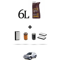 Hoffcar Wartungskit 4 Filter Und 6L ÖL FüR Hyundai Santa FE I 2.0 Crdi 92KW