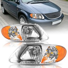 For 2001-2007 Dodge Caravan Chrysler Town Country Lr Chrome Headlights