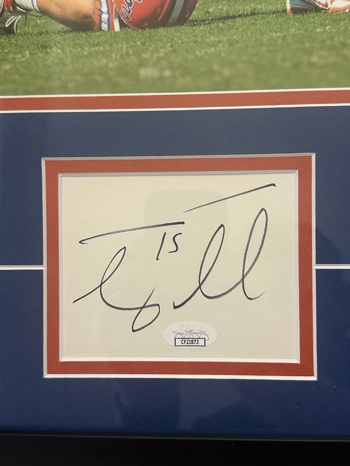 Tim Tebow Autographed / Signed Florida Gators Framed Piece W/ 8x10 Photo -  JSA - Image 2 of 3