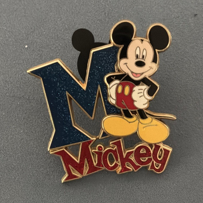 Disney Mickey Mouse Single Pin Trading "M Mickey" Enamel Pin
