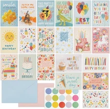 ZICOTO Beautiful Birthday Cards Set of 60 with Envelopes & 4x6 inches, Multi 