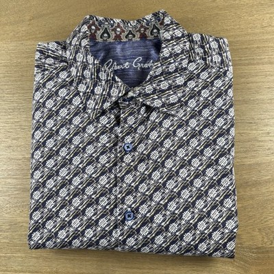 Robert Graham Snowflake Geo Pattern XL Classic Fit L/S Button Up Shirt Flip Cuff