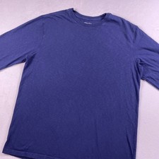 American Giant Mens L Long Sleeve Tee Blue Slub Cotton Heavyweight Made in USA