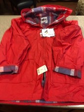 Misty Harbor Red Rain Jacket Coat Zip-Up Wome...